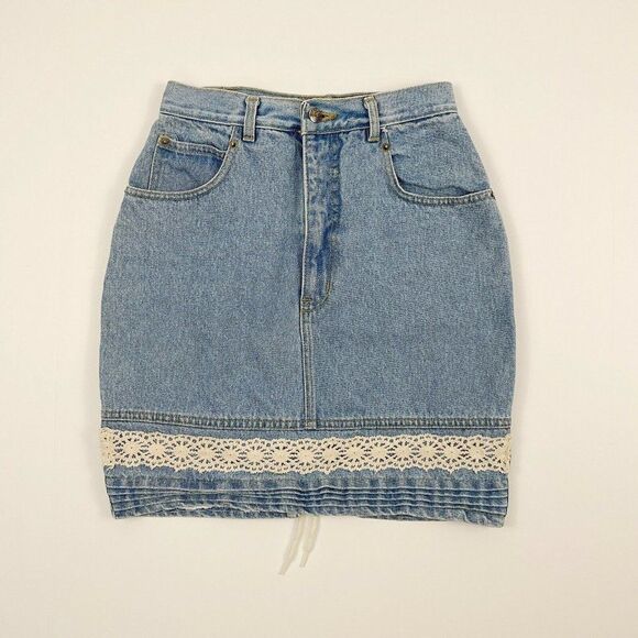 Vintage D’Mode Classix High Waist Denim Skirt - Picture 4 of 10